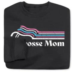 Lacrosse Crewneck Sweatshirt - Lacrosse Mom Sticks 7 Lacrosse Crewneck Sweatshirt - Lacrosse Mom Sticks -Sport Play Mode lx 12272 BLACK FOLD