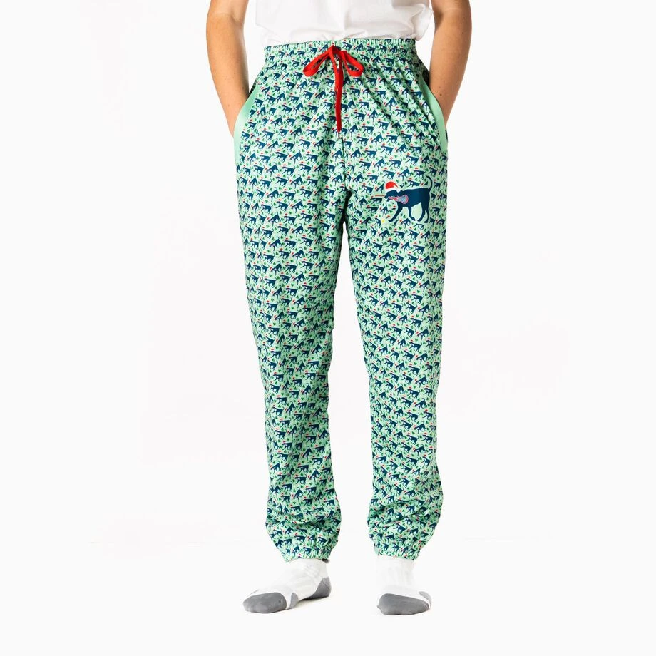 Girls Lacrosse Lounge Pants - Santa Lula The Lax Dog 6 Girls Lacrosse Lounge Pants - Santa Lula The Lax Dog - Image 6