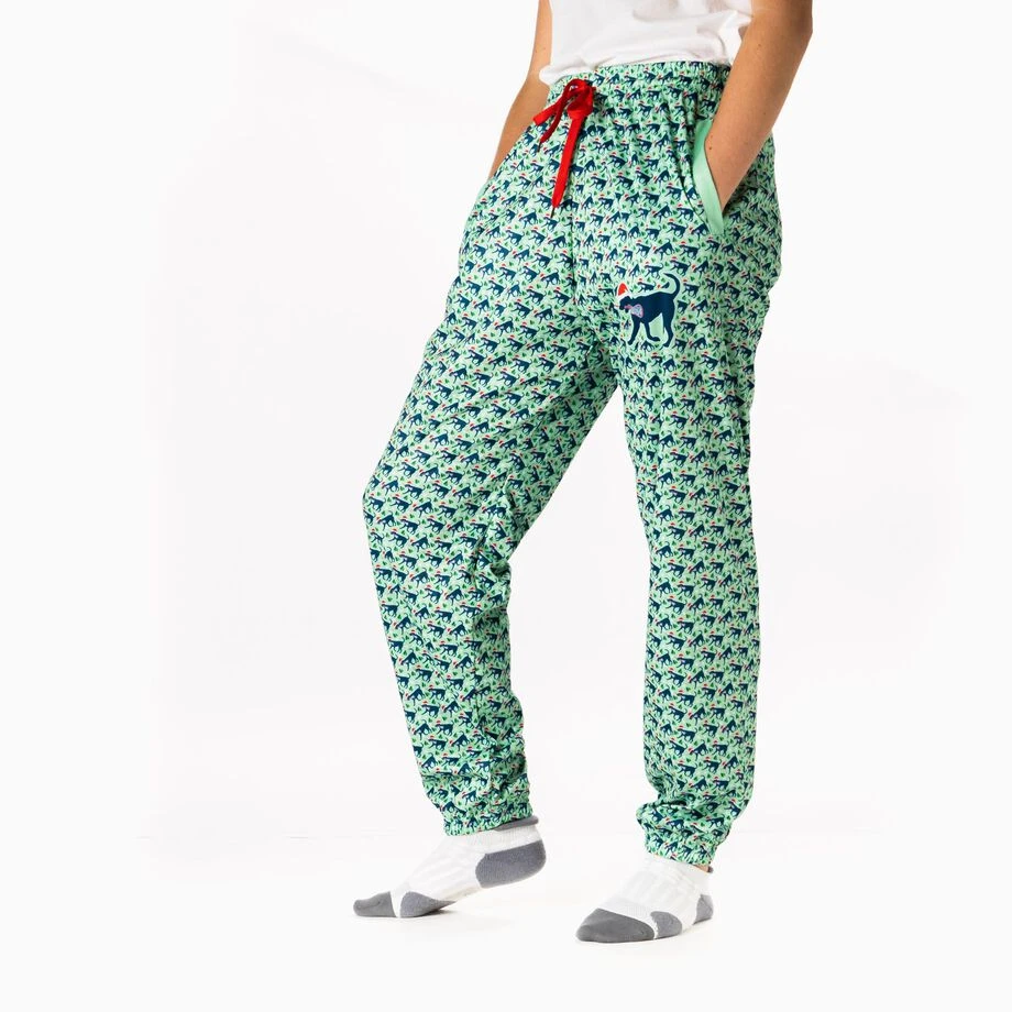 Girls Lacrosse Lounge Pants - Santa Lula The Lax Dog 1 Girls Lacrosse Lounge Pants - Santa Lula The Lax Dog
