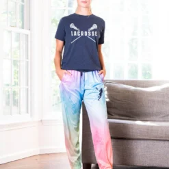 Girls Lacrosse Lounge Pants - Watercolor Lax Girl -Sport Play Mode lx 12298 LIFESTYLE 2