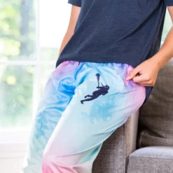 Girls Lacrosse Lounge Pants - Watercolor Lax Girl -Sport Play Mode lx 12298 LIFESTYLE