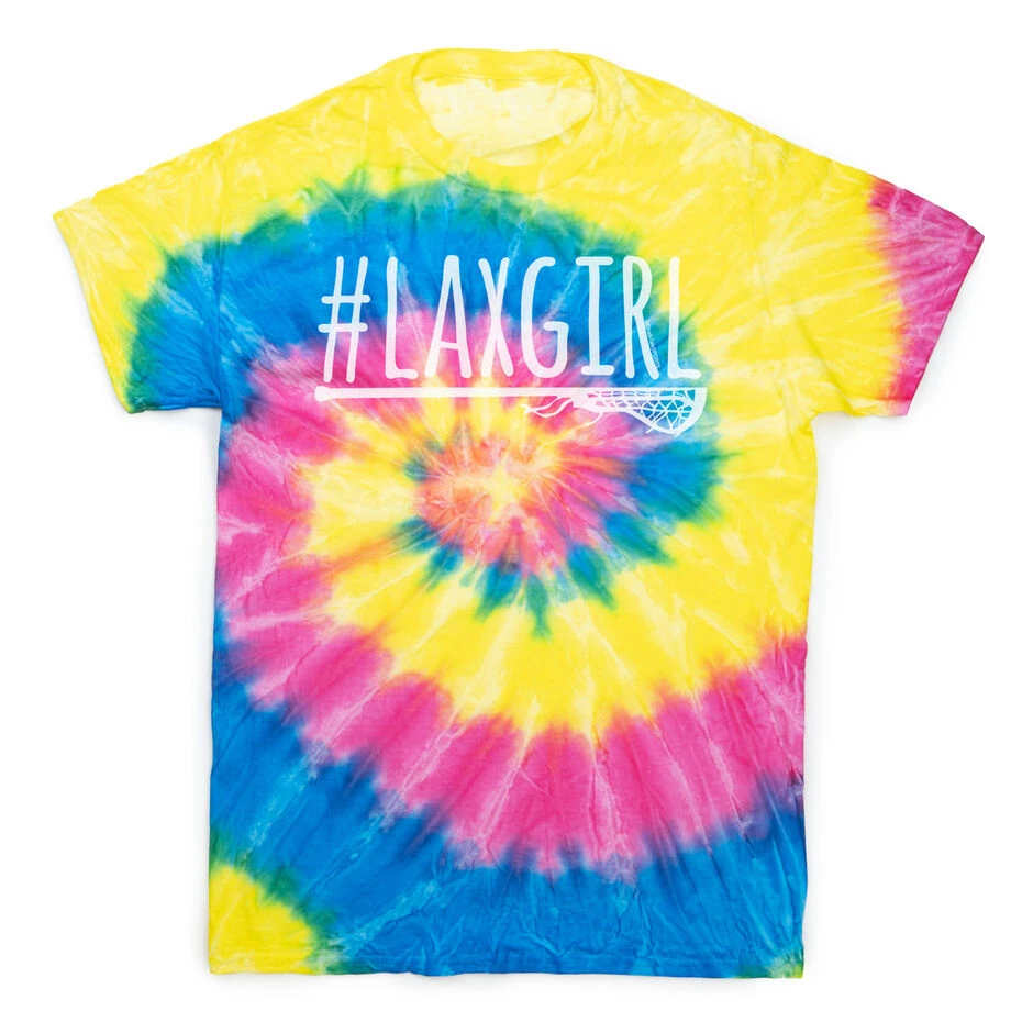 Girls Lacrosse Short Sleeve T-Shirt - #LAXGIRL Tie Dye 1 Girls Lacrosse Short Sleeve T-Shirt - #LAXGIRL Tie Dye