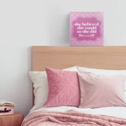 Girls Lacrosse Canvas Wall Art - She Believed She Could So She Did -Sport Play Mode lx 12429 LIFESTYLE GIRL