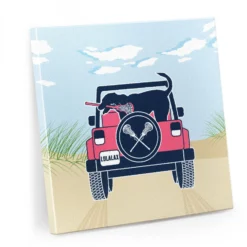 Girls Lacrosse Canvas Wall Art - Lula The Lax Dog - 4 Piece Set -Sport Play Mode lx 12430 MAIN 2