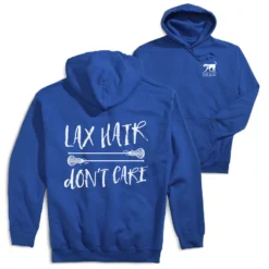 Girls Lacrosse Hooded Sweatshirt - Lax Hair Don't Care (Back Design)