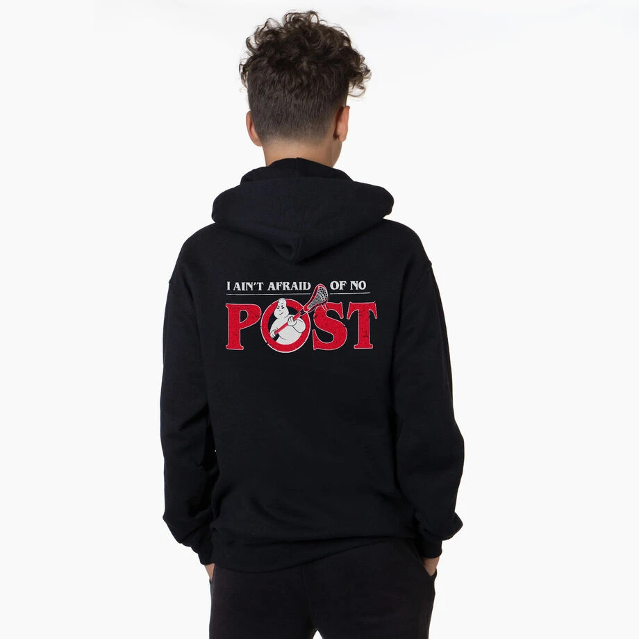Guys Lacrosse Hooded Sweatshirt - Ain't Afraid Of No Post (Back Design) 2 Guys Lacrosse Hooded Sweatshirt - Ain't Afraid Of No Post (Back Design) - Image 2