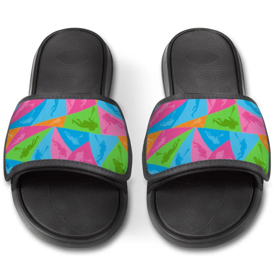 Girls Lacrosse Repwell® Slide Sandals - Player Pattern 2 Girls Lacrosse Repwell® Slide Sandals - Player Pattern - Image 2