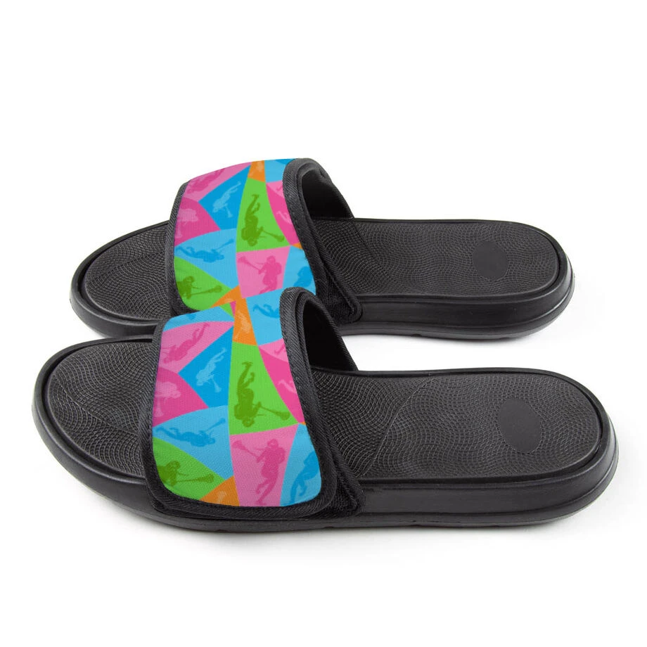 Girls Lacrosse Repwell® Slide Sandals - Player Pattern 3 Girls Lacrosse Repwell® Slide Sandals - Player Pattern - Image 3