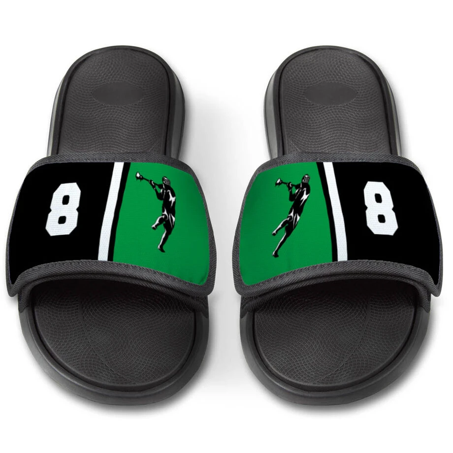 Guys Lacrosse Repwell® Slide Sandals - Personalized Jumpshot 2 Guys Lacrosse Repwell® Slide Sandals - Personalized Jumpshot - Image 2