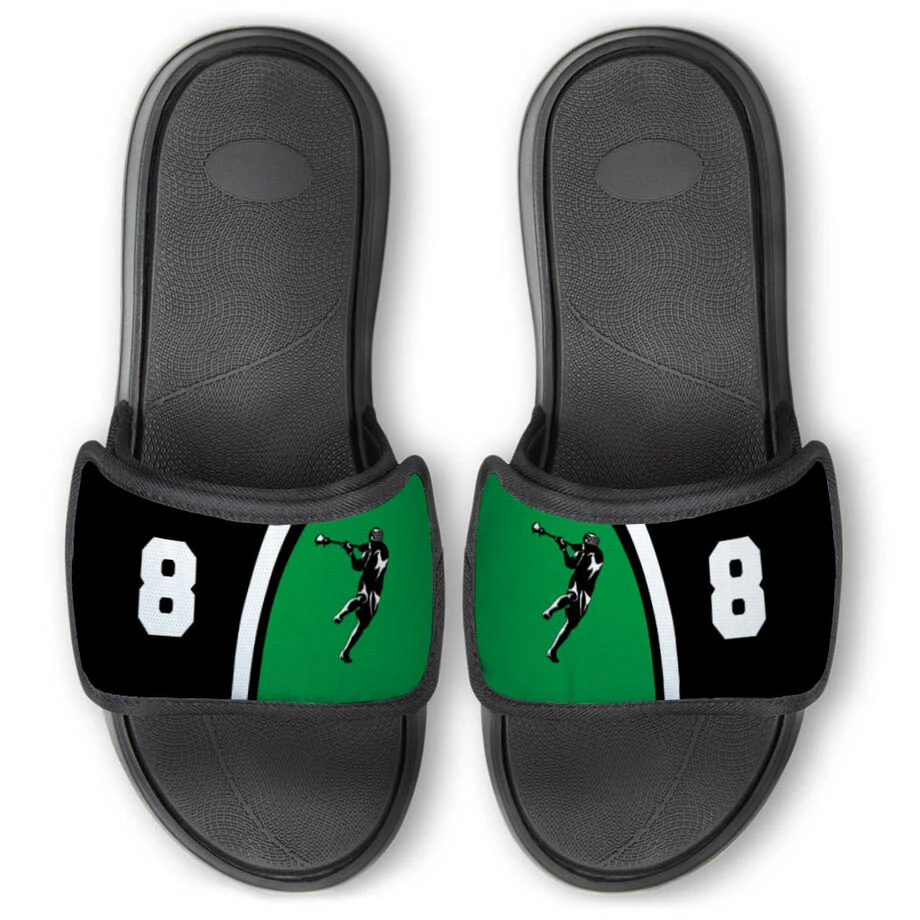Guys Lacrosse Repwell® Slide Sandals - Personalized Jumpshot 1 Guys Lacrosse Repwell® Slide Sandals - Personalized Jumpshot