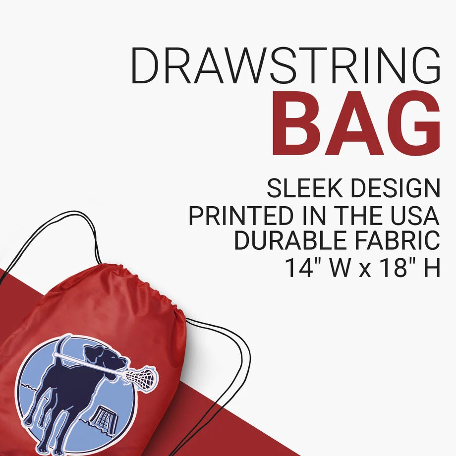 Girls Lacrosse Drawstring Backpack - Watercolor Lacrosse Dog With Girl Stick 3 Girls Lacrosse Drawstring Backpack - Watercolor Lacrosse Dog With Girl Stick - Image 3