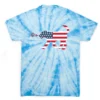 Girls Lacrosse Short Sleeve T-Shirt - Patriotic LuLa The Lax Dog Tie Dye