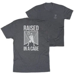 Lacrosse Short Sleeve T-Shirt - Raised In A Cage (Back Design)
