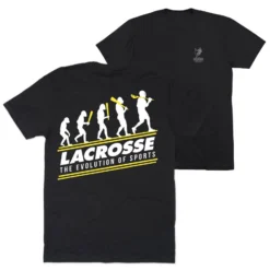 Guys Lacrosse Short Sleeve T-Shirt - Evolution Of Lacrosse (Back Design)
