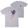Guys Lacrosse Short Sleeve T-Shirt - American Flag Silhouette (Back Design)