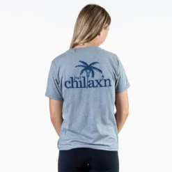 Lacrosse Short Sleeve T-Shirt - Just Chillax'n (Back Design) -Sport Play Mode lx 12670 GRAY FEMALE BACK
