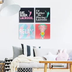 Girls Lacrosse Canvas Wall Art - Lacrosse Girl - 4 Piece Set 9 Girls Lacrosse Canvas Wall Art - Lacrosse Girl - 4 Piece Set -Sport Play Mode lx 12695 LIFESTYLE