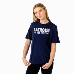 Lacrosse Short Sleeve Performance Tee - All Day Every Day -Sport Play Mode lx 12771 NAVY FEMALE