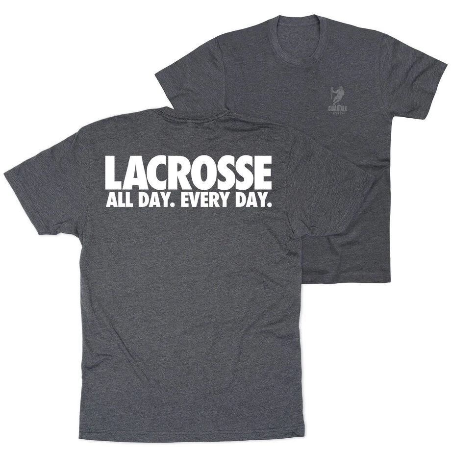 Guys Lacrosse T-Shirt Short Sleeve - All Day Every Day (Back Design) 1 Guys Lacrosse T-Shirt Short Sleeve - All Day Every Day (Back Design)