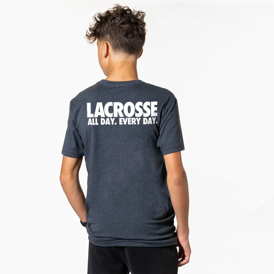 Guys Lacrosse T-Shirt Short Sleeve - All Day Every Day (Back Design) 2 Guys Lacrosse T-Shirt Short Sleeve - All Day Every Day (Back Design) - Image 2