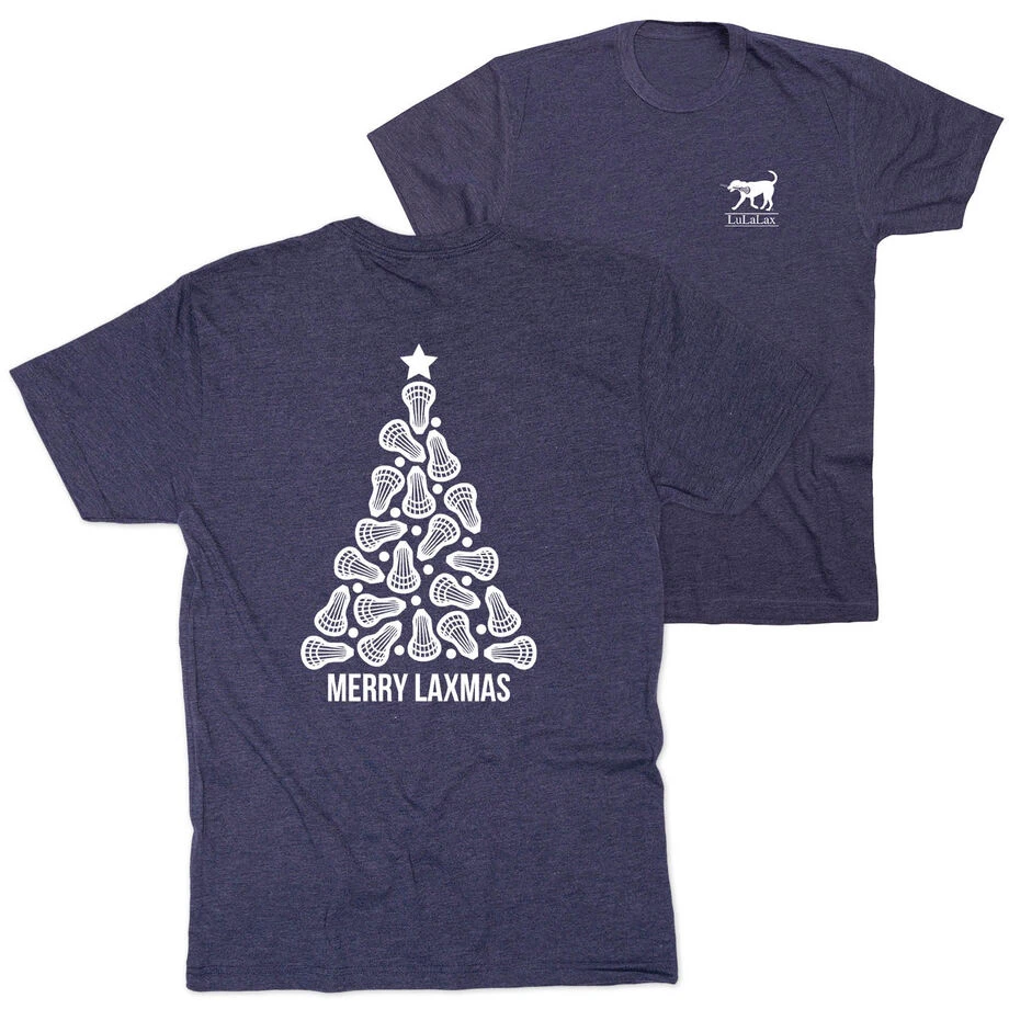 Girls Lacrosse Short Sleeve T-Shirt - Merry Laxmas Tree (Back Design) 1 Girls Lacrosse Short Sleeve T-Shirt - Merry Laxmas Tree (Back Design)