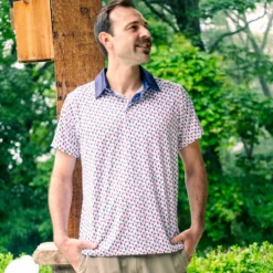 Guys Lacrosse Short Sleeve Polo Shirt - Patriotic 17 Guys Lacrosse Short Sleeve Polo Shirt - Patriotic -Sport Play Mode lx 12953 GEN LIFESTYLE 6