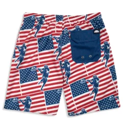 Guys Lacrosse Swim Trunks - Patriotic -Sport Play Mode lx 12959 BACK