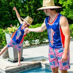 Guys Lacrosse Swim Trunks - Patriotic -Sport Play Mode lx 12959 OUTFIT