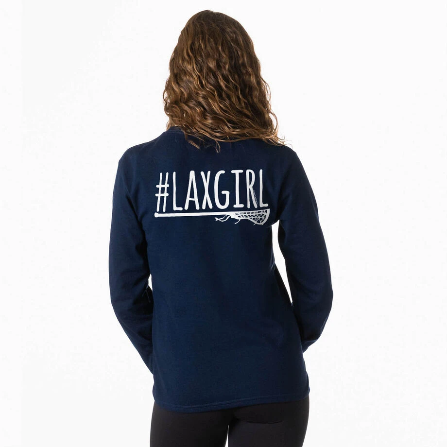 Girls Lacrosse Tshirt Long Sleeve - #LAXGIRL (Back Design) 2 Girls Lacrosse Tshirt Long Sleeve - #LAXGIRL (Back Design) - Image 2