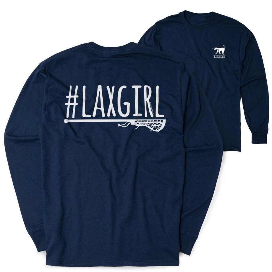Girls Lacrosse Tshirt Long Sleeve - #LAXGIRL (Back Design) 1 Girls Lacrosse Tshirt Long Sleeve - #LAXGIRL (Back Design)