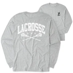 Guys Lacrosse Tshirt Long Sleeve - Crossed Sticks (Back Design)