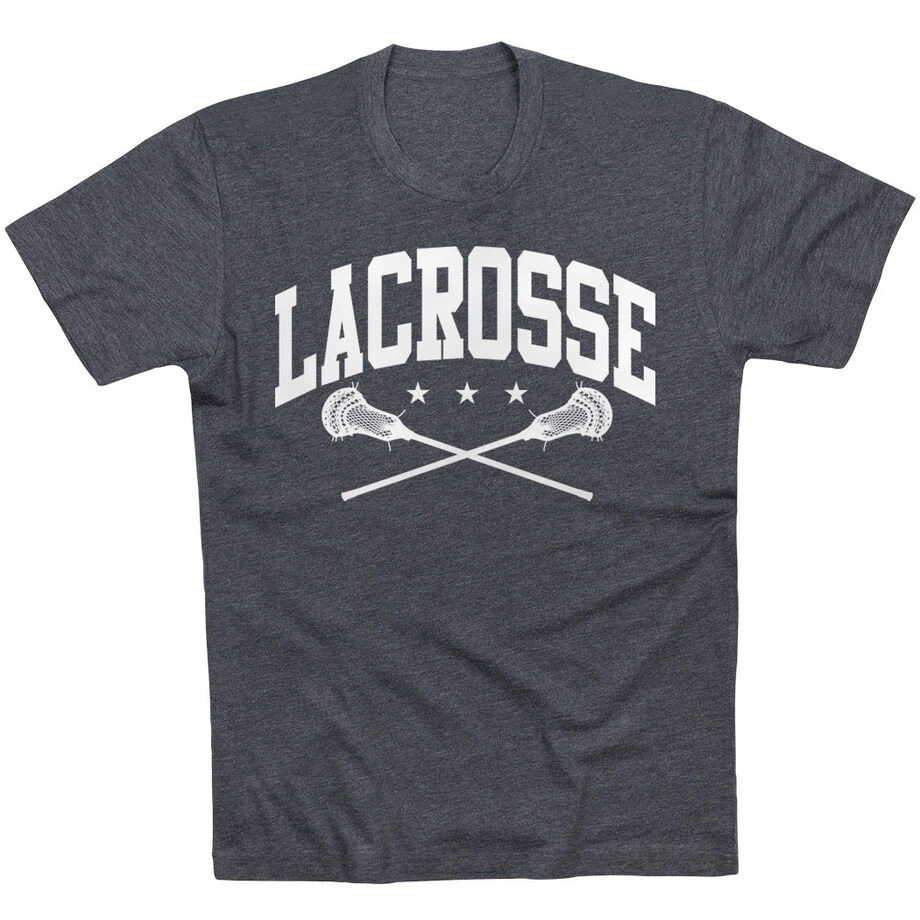 Guys Lacrosse Short Sleeve T-Shirt - Crossed Sticks 1 Guys Lacrosse Short Sleeve T-Shirt - Crossed Sticks