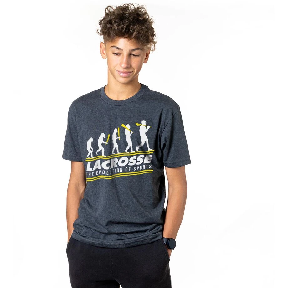 Guys Lacrosse Short Sleeve T-Shirt - Evolution Of Lacrosse 2 Guys Lacrosse Short Sleeve T-Shirt - Evolution Of Lacrosse - Image 2
