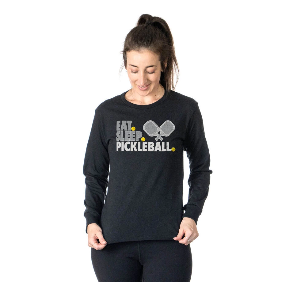 Pickleball Tshirt Long Sleeve - Eat. Sleep. Pickleball 3 Pickleball Tshirt Long Sleeve - Eat. Sleep. Pickleball - Image 3