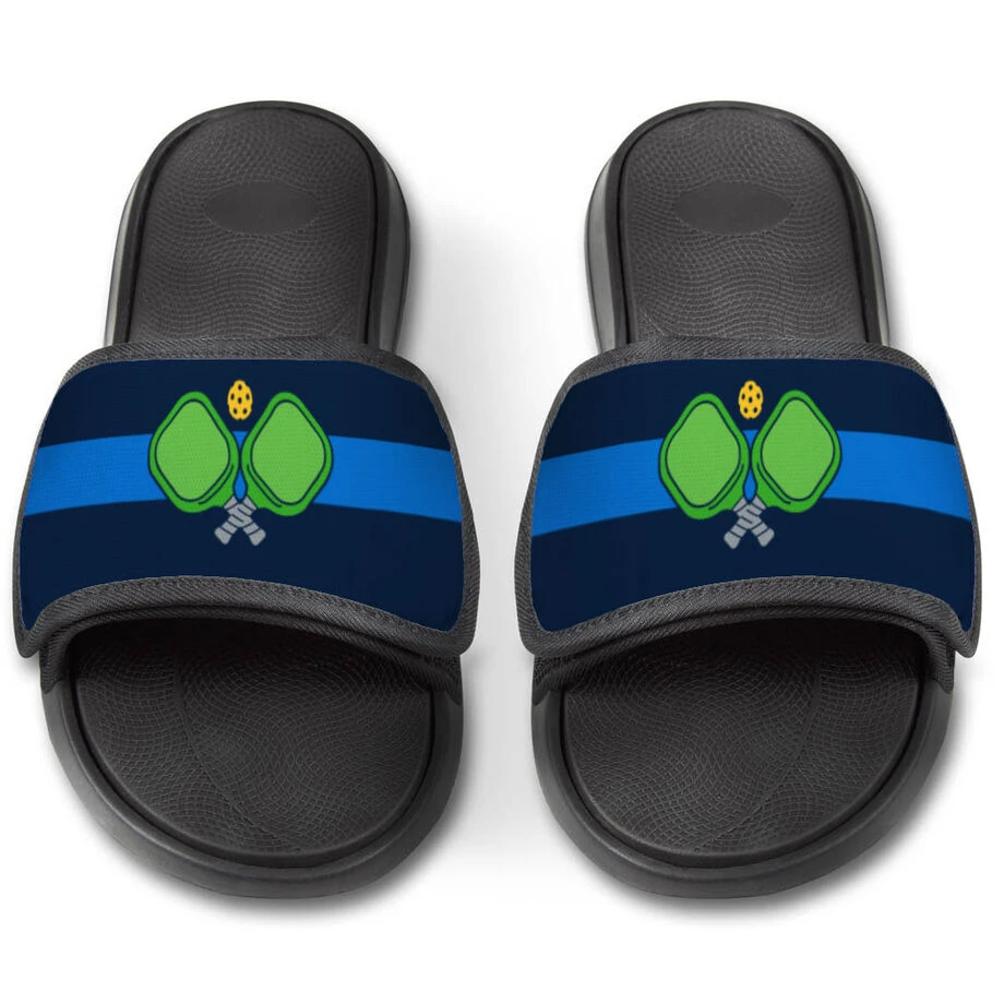 Pickleball Repwell® Slide Sandals - Crossed Paddles 2 Pickleball Repwell® Slide Sandals - Crossed Paddles - Image 2
