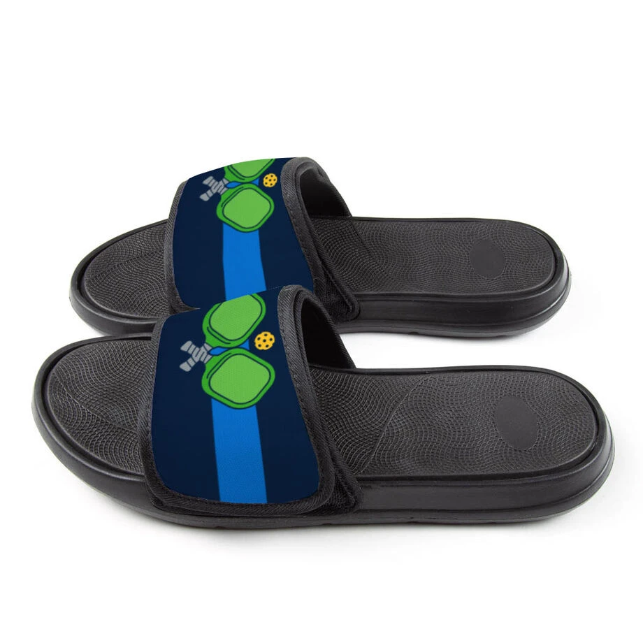 Pickleball Repwell® Slide Sandals - Crossed Paddles 3 Pickleball Repwell® Slide Sandals - Crossed Paddles - Image 3