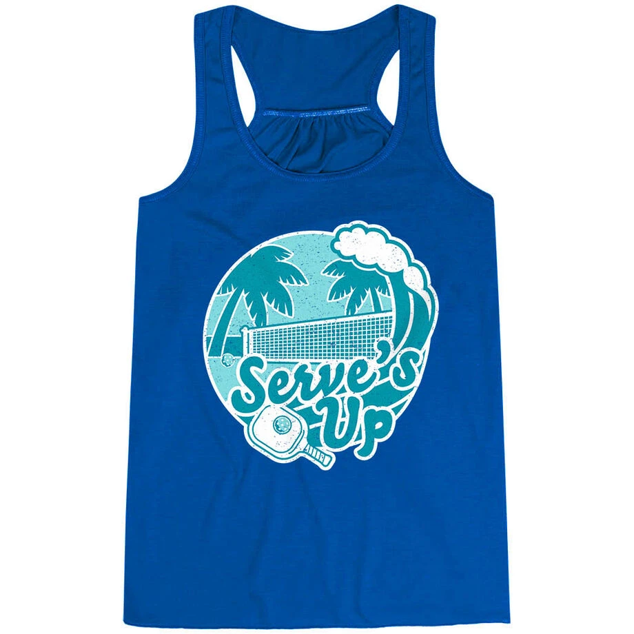 Pickleball Flowy Racerback Tank Top - Serve's Up 1 Pickleball Flowy Racerback Tank Top - Serve's Up