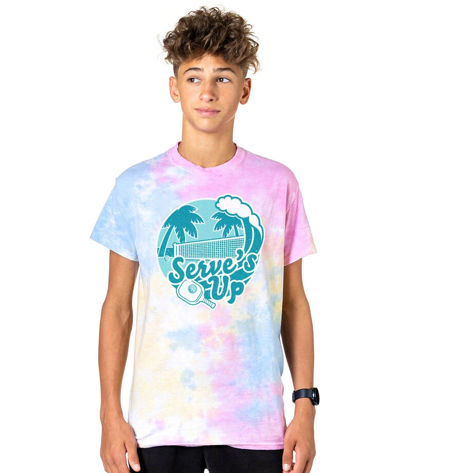 Pickleball Short Sleeve T-Shirt - Serve's Up Tie Dye 2 Pickleball Short Sleeve T-Shirt - Serve's Up Tie Dye - Image 2