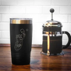 Pickleball 20 Oz. Double Insulated Tumbler - Big Dill -Sport Play Mode pb 00117 BLACK COFFEE