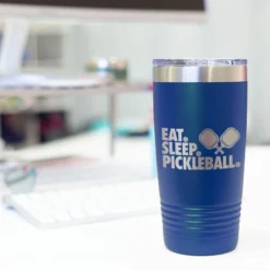Pickleball 20 Oz. Double Insulated Tumbler - Eat. Sleep. Pickleball. -Sport Play Mode pb 00121 BLUE DESK