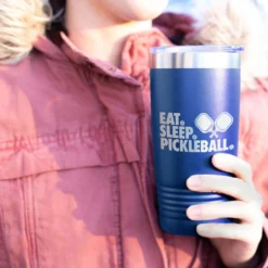 Pickleball 20 Oz. Double Insulated Tumbler - Eat. Sleep. Pickleball. -Sport Play Mode pb 00121 BLUE MODEL