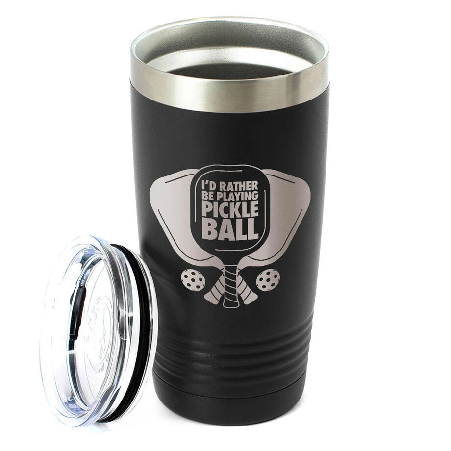 Pickleball 20 Oz. Double Insulated Tumbler - I'd Rather Be Playing Pickleball 2 Pickleball 20 Oz. Double Insulated Tumbler - I'd Rather Be Playing Pickleball - Image 2