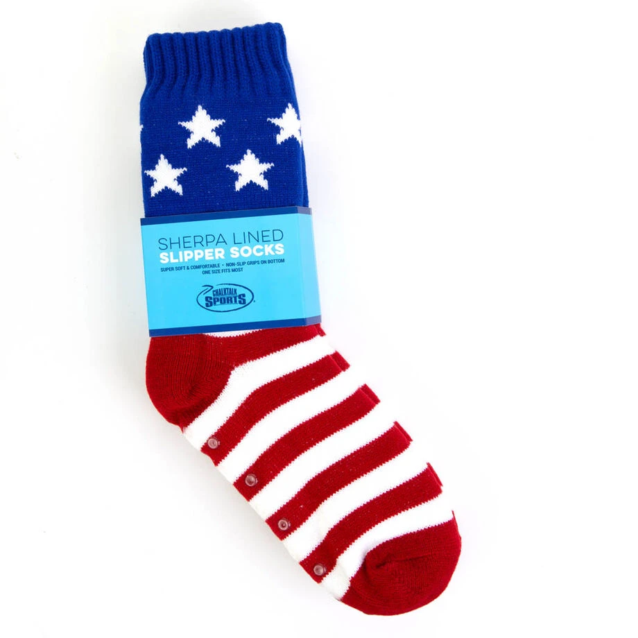 Patriotic Slipper Socks With Sherpa Lining 5 Patriotic Slipper Socks With Sherpa Lining - Image 5