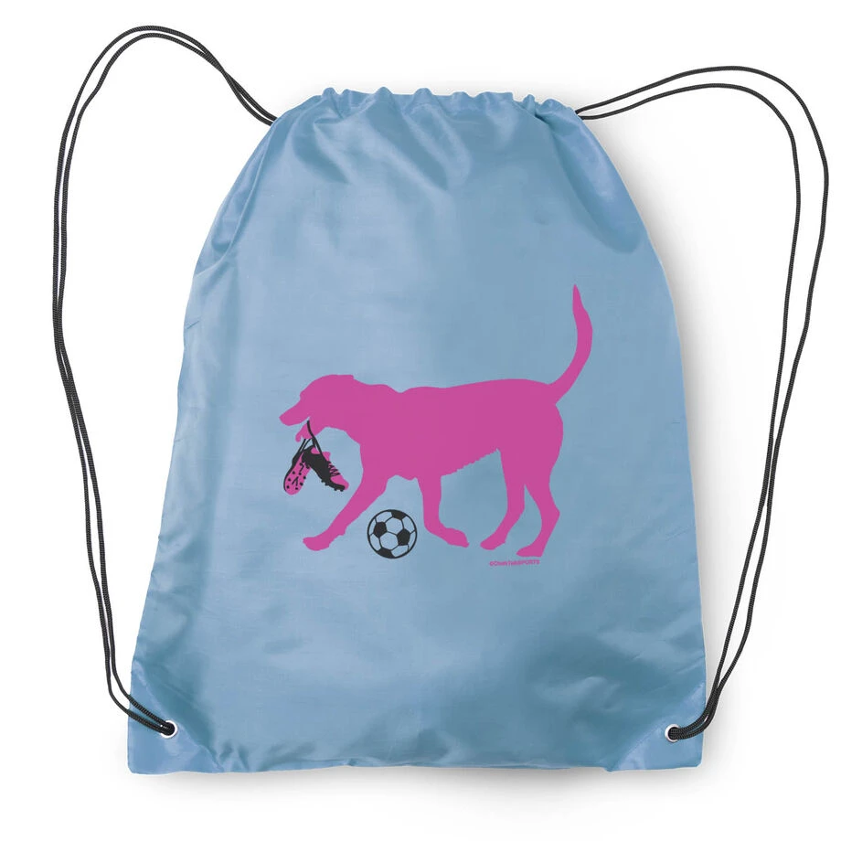 Soccer Drawstring Backpack Sasha The Soccer Dog 2 Soccer Drawstring Backpack Sasha The Soccer Dog - Image 2