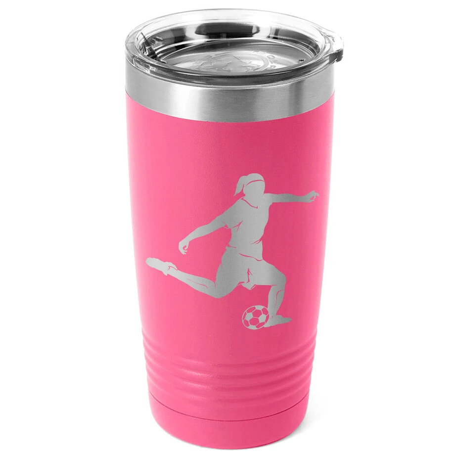 Soccer 20 Oz. Double Insulated Tumbler - Female Silhouette 1 Soccer 20 Oz. Double Insulated Tumbler - Female Silhouette