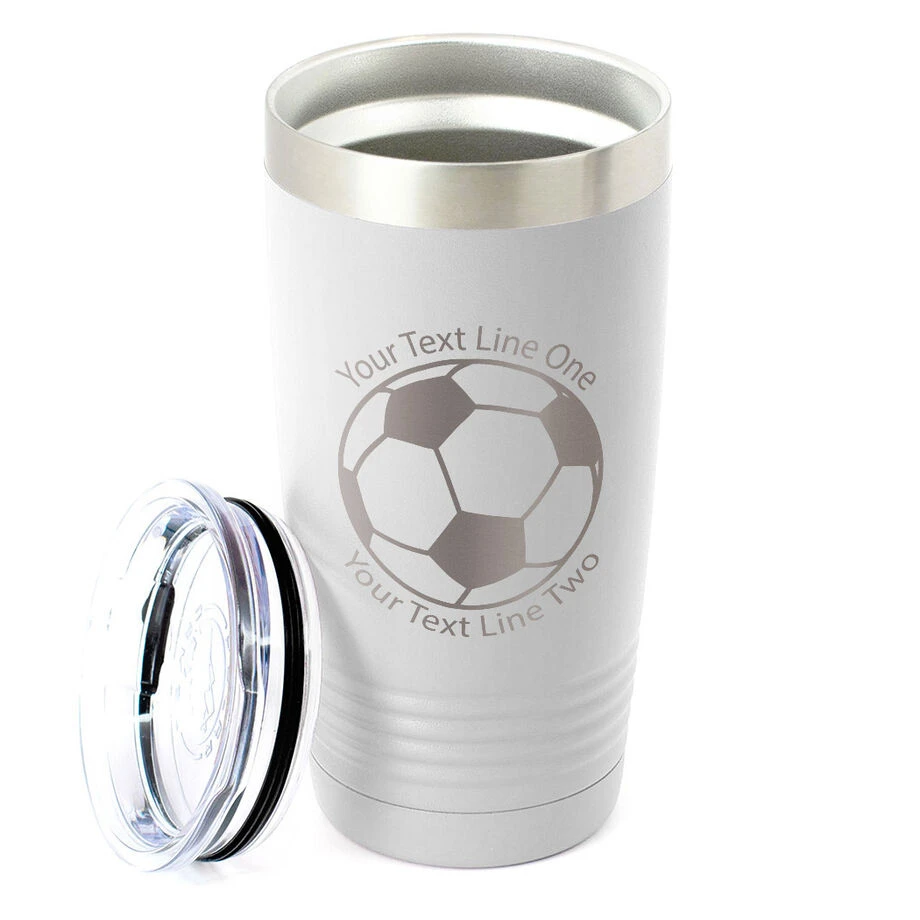 Soccer 20 Oz. Double Insulated Tumbler - Ball Icon 2 Soccer 20 Oz. Double Insulated Tumbler - Ball Icon - Image 2