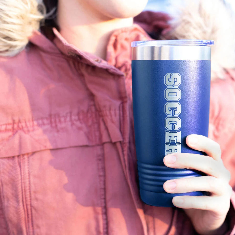 Soccer 20 Oz. Double Insulated Tumbler - Soccer 3 Soccer 20 Oz. Double Insulated Tumbler - Soccer - Image 3