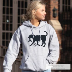 Soccer Hooded Sweatshirt - Soccer Dog -Sport Play Mode sc 02912 GRAY LIFESTYLE FEMALE