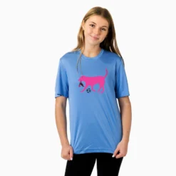 Soccer Short Sleeve Performance Tee - Sasha The Soccer Dog -Sport Play Mode sc 03434 LIGHTBLUE MODEL F
