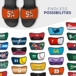 Soccer Repwell® Sandal Straps - Custom Soccer Number -Sport Play Mode sc 03526 STRAPS ORANGE MULTI